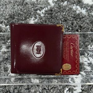 EUC Cartier Burgundy Leather Bifold Wallet
